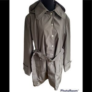 New with tags Lilac Bloom by Jennifer Tsai dark gray belted trench coat sz 2XL.